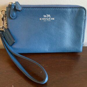 Coach Leather Wristlet - Blue